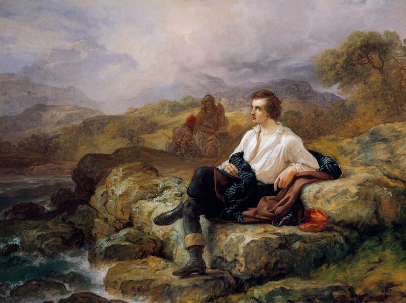 Giacomo Trecourt - Lord Byron on the shore of the Hellenic sea 1850